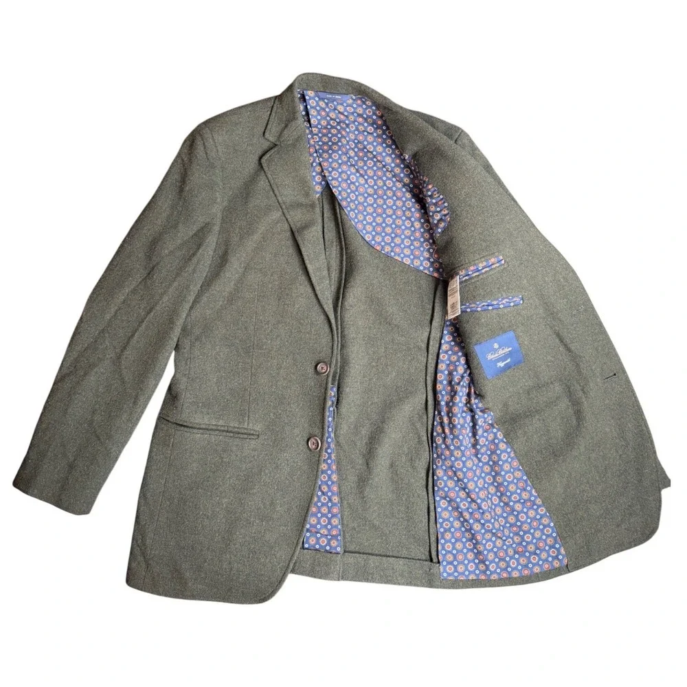 Brooks Brothers Fitzgerald Olive Green Wool Blazer Mens 38R 4802-001TA1